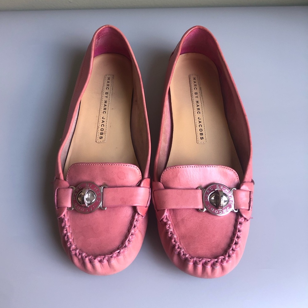Marc By Marc Jacobs Leather Loafers Pink Size: EUR 35